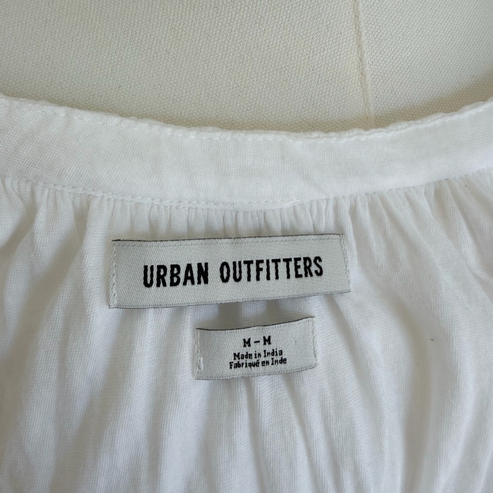 Urban Outfitters Short Sleeve Dress White Cotton Peasant Top - Picture 7 of 7